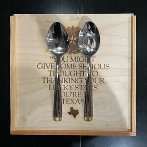 NEW Cambridge Brothers Stainless Steel Modern Collection Large Serving Spoons 2